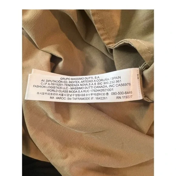 Massimo Dutti NWT khaki cotton tench shirt dress - Picture 8 of 15